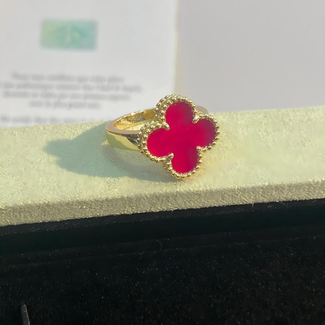 [Blue Tears Jewelry]NEW CLOVER PINK ENAMEL RINGS