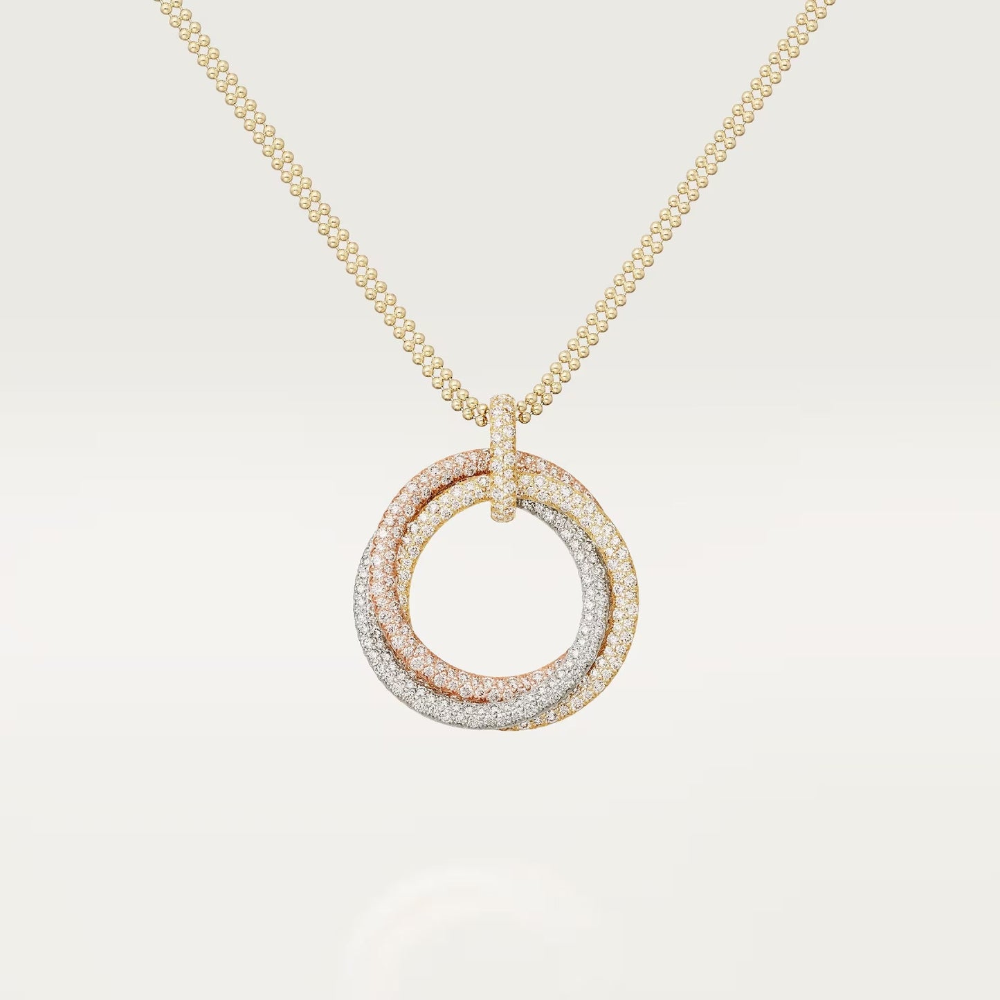 [Blue Tears Jewelry]TRINITY LARGE FULL DIAMOND  NECKLACE