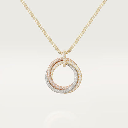 [Blue Tears Jewelry]TRINITY LARGE FULL DIAMOND  NECKLACE