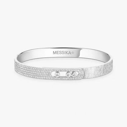 [BLAUE TRÄNEN]LIEBESARMBAND 6,1 MM 4 DIAMANTEN 