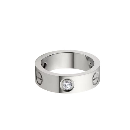 [Blue Tears Jewelry]LOVE 5.5MM 3 DIAMOND RING