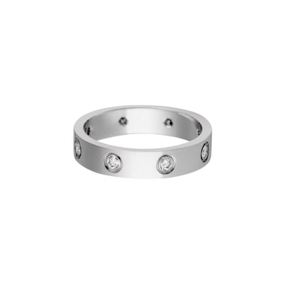 [Blue Tears Jewelry]LOVE 4MM 8 DIAMOND RING