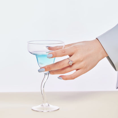 豪華なカラフルな花の形のバンケットリング