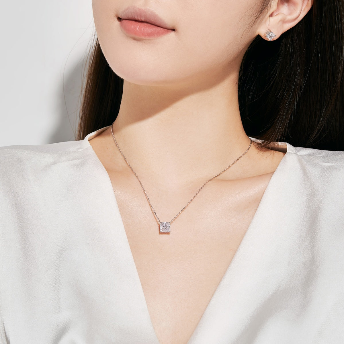 [Nova Jewelry]1.0 Carat Radiant Princess Cut Wedding Earrings