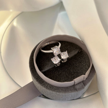 [Nova Jewelry]1.0 Carat Radiant Princess Cut Wedding Earrings