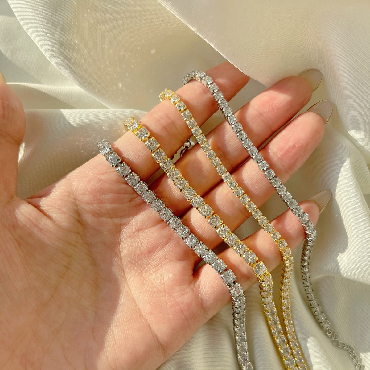 [Nova Jewelry]Sparkling Radiant Princess Cut Tennis Bracelet