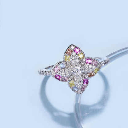 豪華なカラフルな花の形のバンケットリング