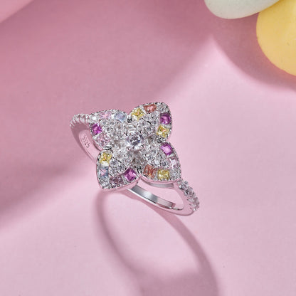 豪華なカラフルな花の形のバンケットリング