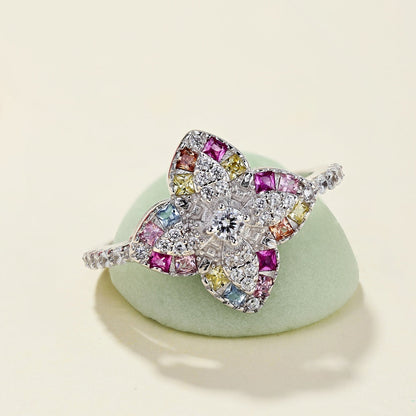豪華なカラフルな花の形のバンケットリング