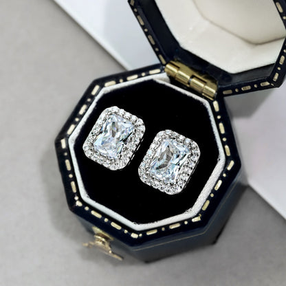 [Nova Jewelry]1.0 Carat Luxurious Dainty Emerald Cut Daily Earrings