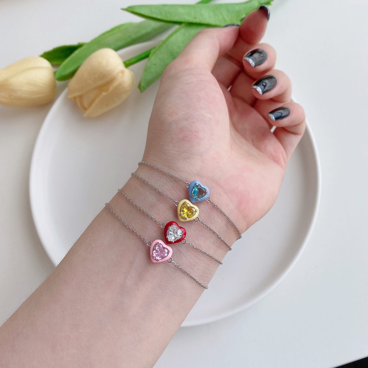 [Nova Jewelry]Sparkling Romantic Heart Shape Lover Bracelet