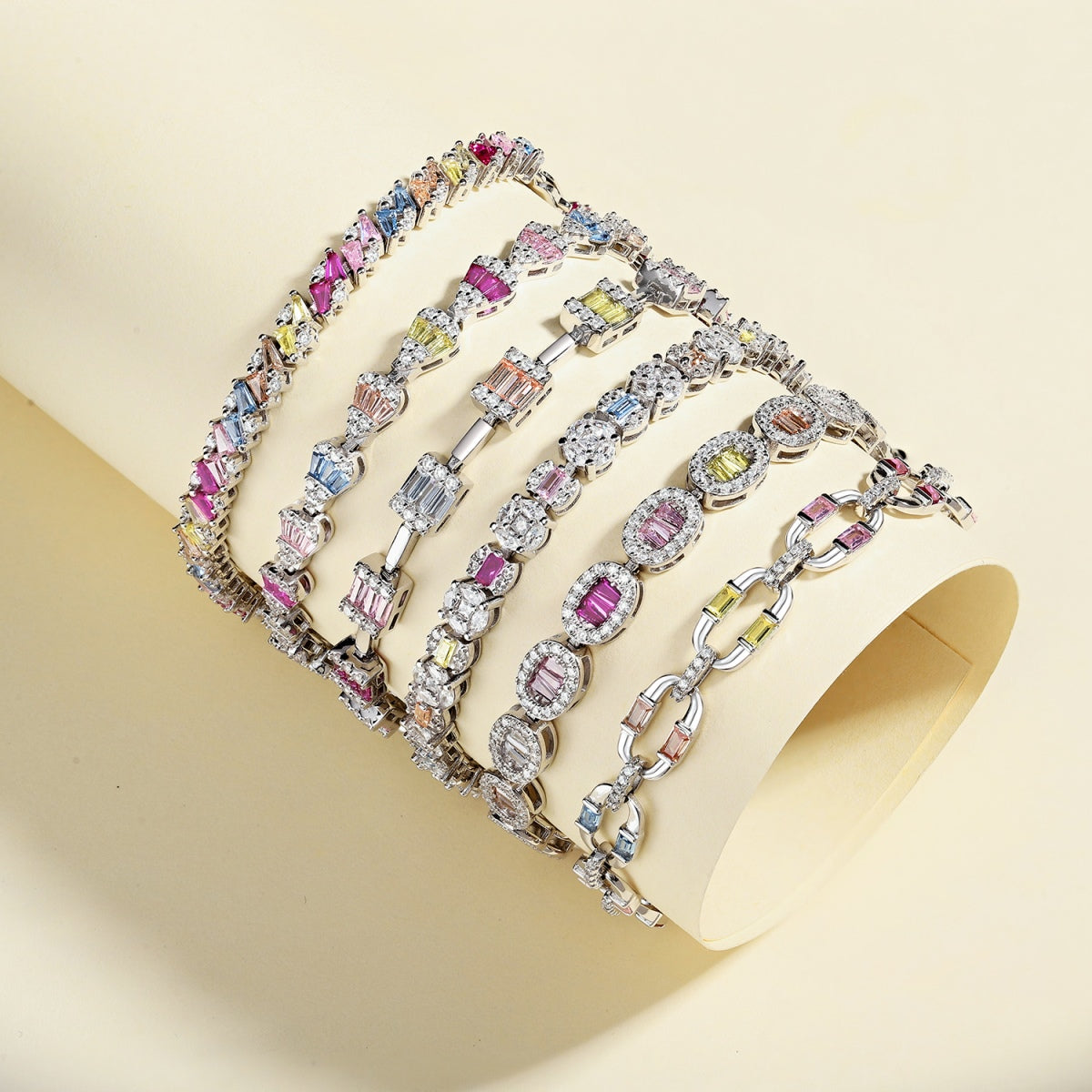 [Nova Jewelry]Ornate Sparkling Multi Cut Party Bracelet