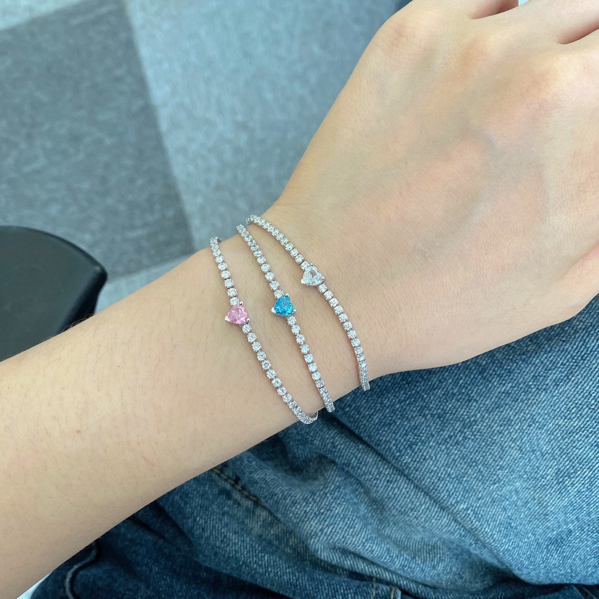 [Nova Jewelry]0.5 Carat Elegant Romantic Heart Shape Lover Bracelet