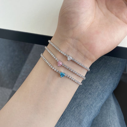 [Nova Jewelry]0.5 Carat Elegant Romantic Heart Shape Lover Bracelet