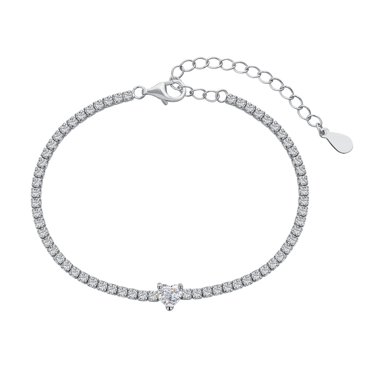 [Nova Jewelry]0.5 Carat Elegant Romantic Heart Shape Lover Bracelet