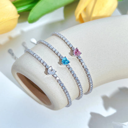 [Nova Jewelry]0.5 Carat Elegant Romantic Heart Shape Lover Bracelet