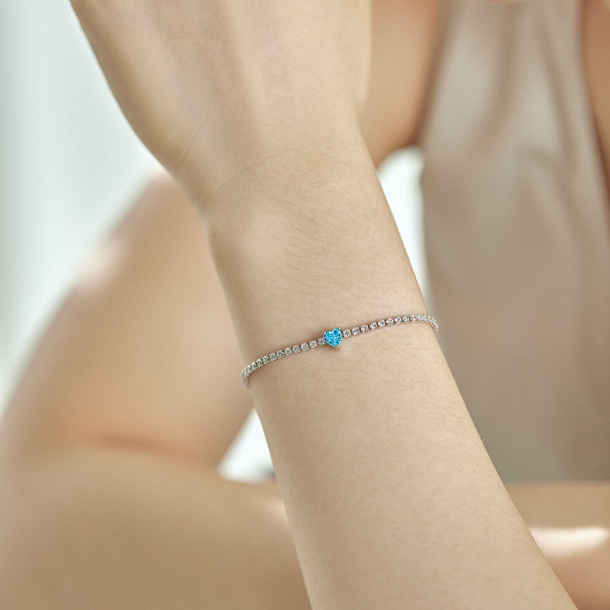 [Nova Jewelry]0.5 Carat Elegant Romantic Heart Shape Lover Bracelet