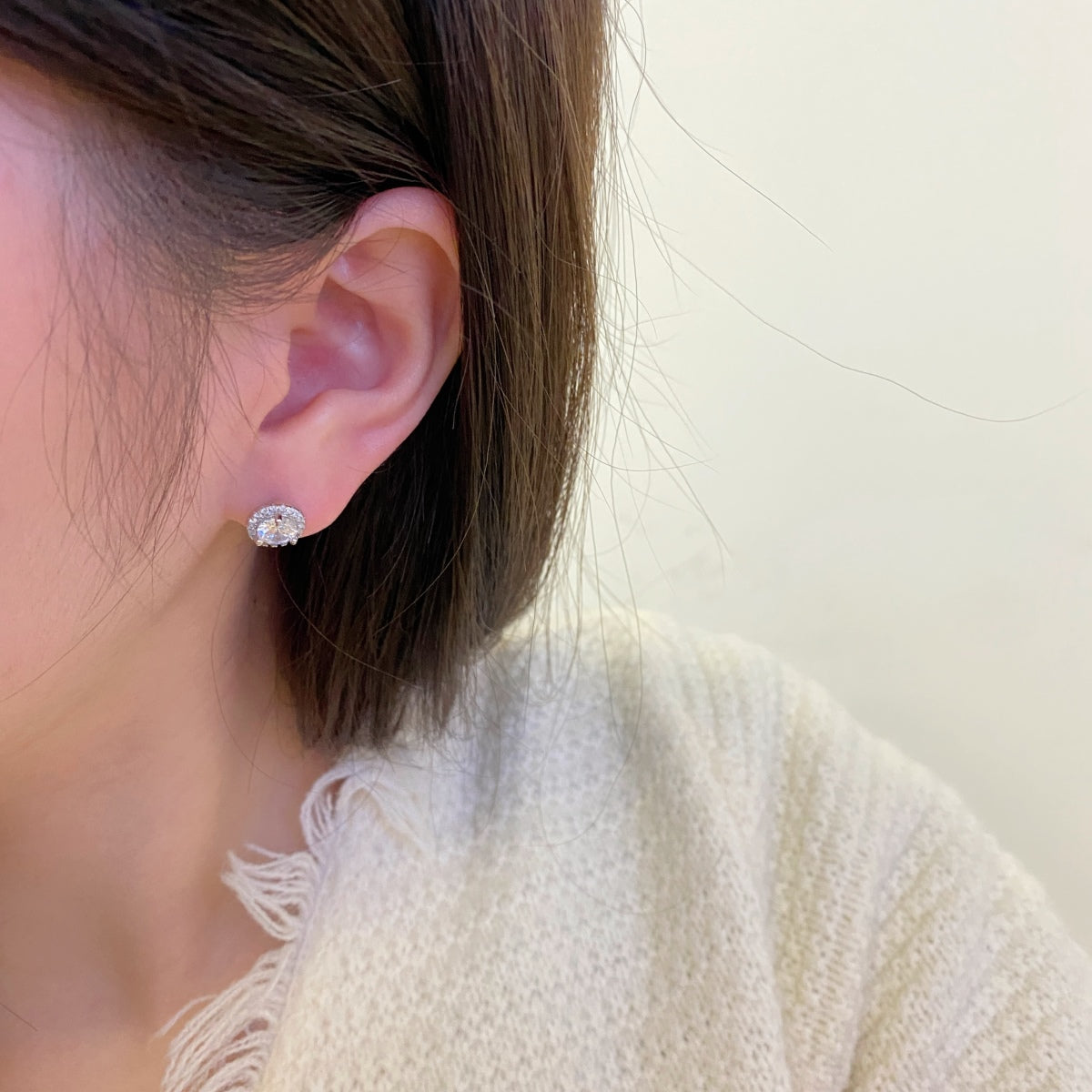 [Nova Jewelry]Classic Princess Round Shape Earrings