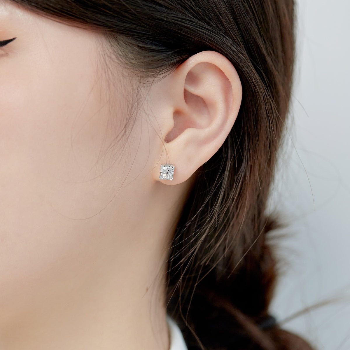 [Nova Jewelry]1.0 Carat Radiant Princess Cut Wedding Earrings