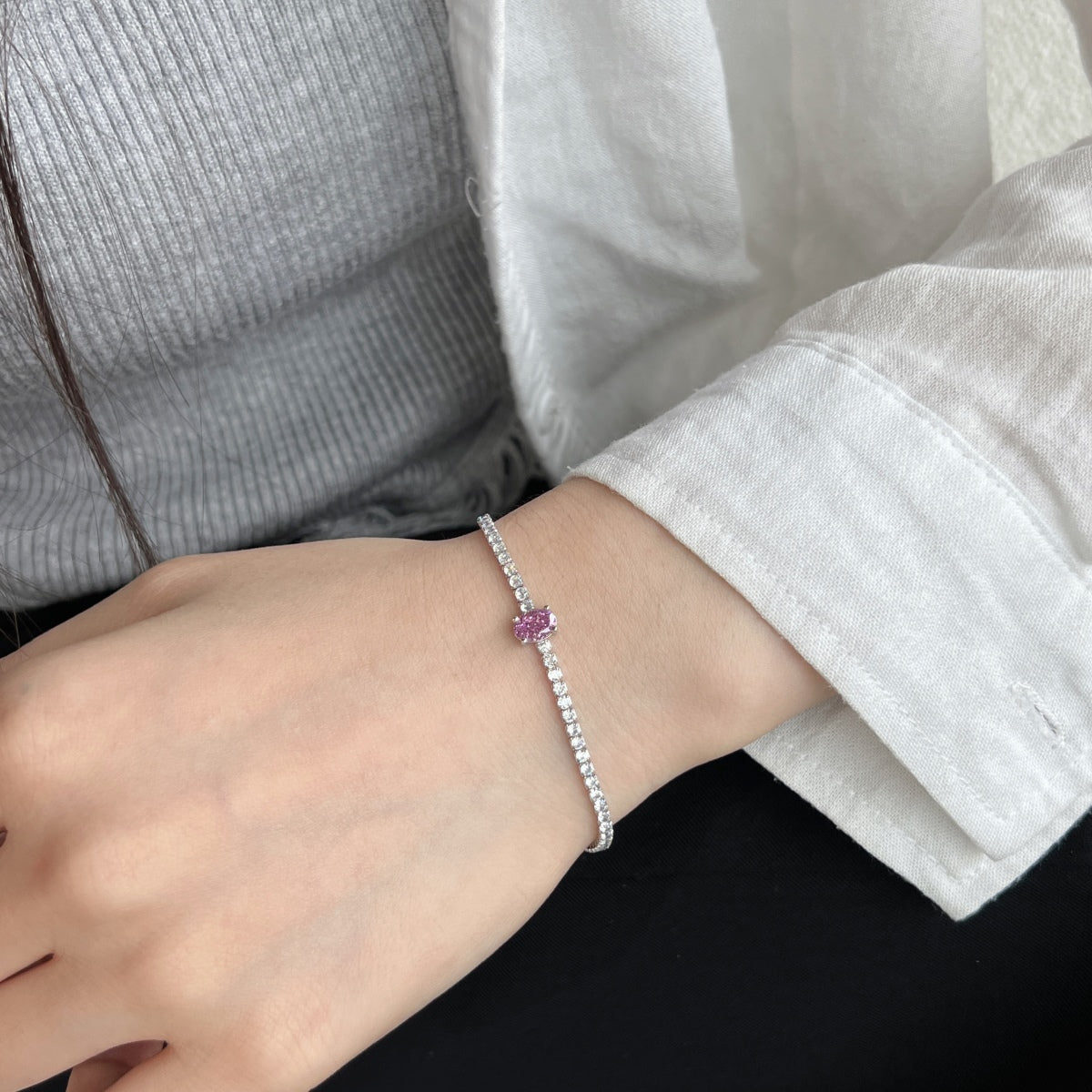 [Nova Jewelry]0.75 Carat Exquisite Oval Cut Daily Bracelet