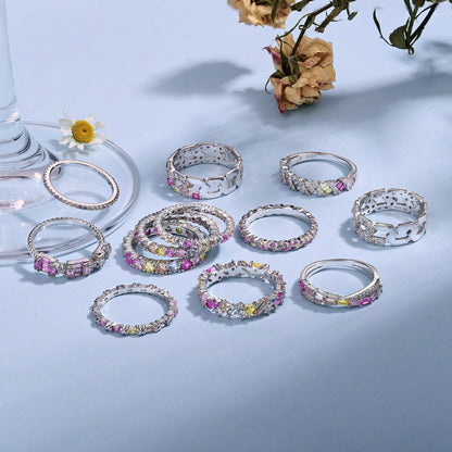 [Nova Jewelry]Charming Colorful Round Cut Daily Ring