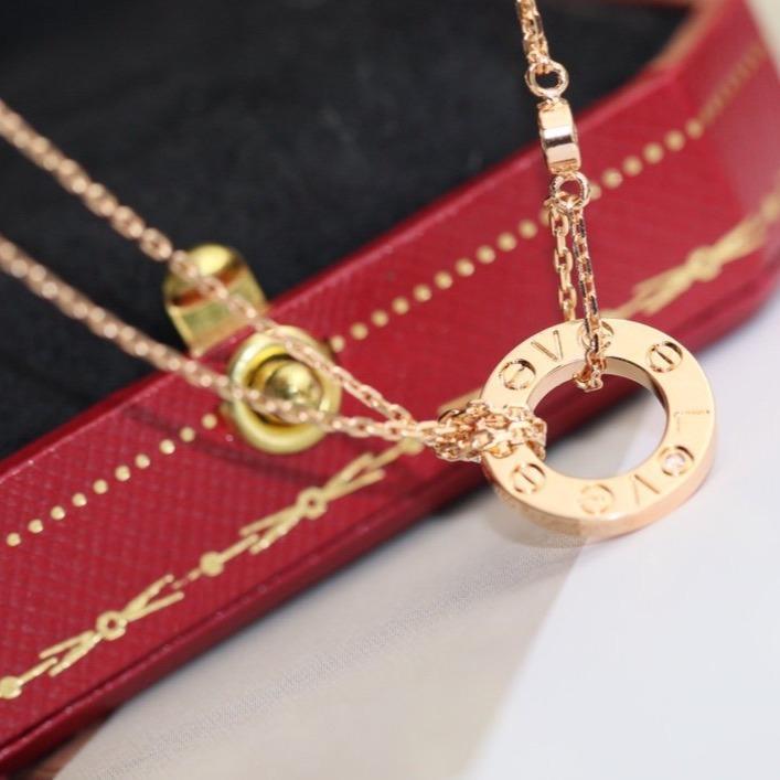 [BLAUE TRÄNEN]LIEBESHALSKETTE VERSTELLBAR ROSÉGOLD 2 DIAMANTEN 