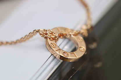 [BLAUE TRÄNEN]LIEBESHALSKETTE VERSTELLBAR ROSÉGOLD 2 DIAMANTEN 