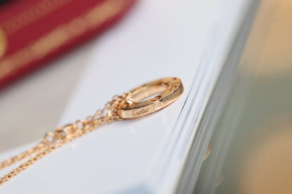 [BLAUE TRÄNEN]LIEBESHALSKETTE VERSTELLBAR ROSÉGOLD 2 DIAMANTEN 