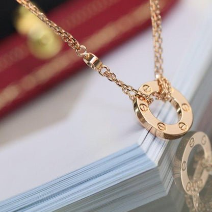 [BLAUE TRÄNEN]LIEBESHALSKETTE VERSTELLBAR ROSÉGOLD 2 DIAMANTEN 