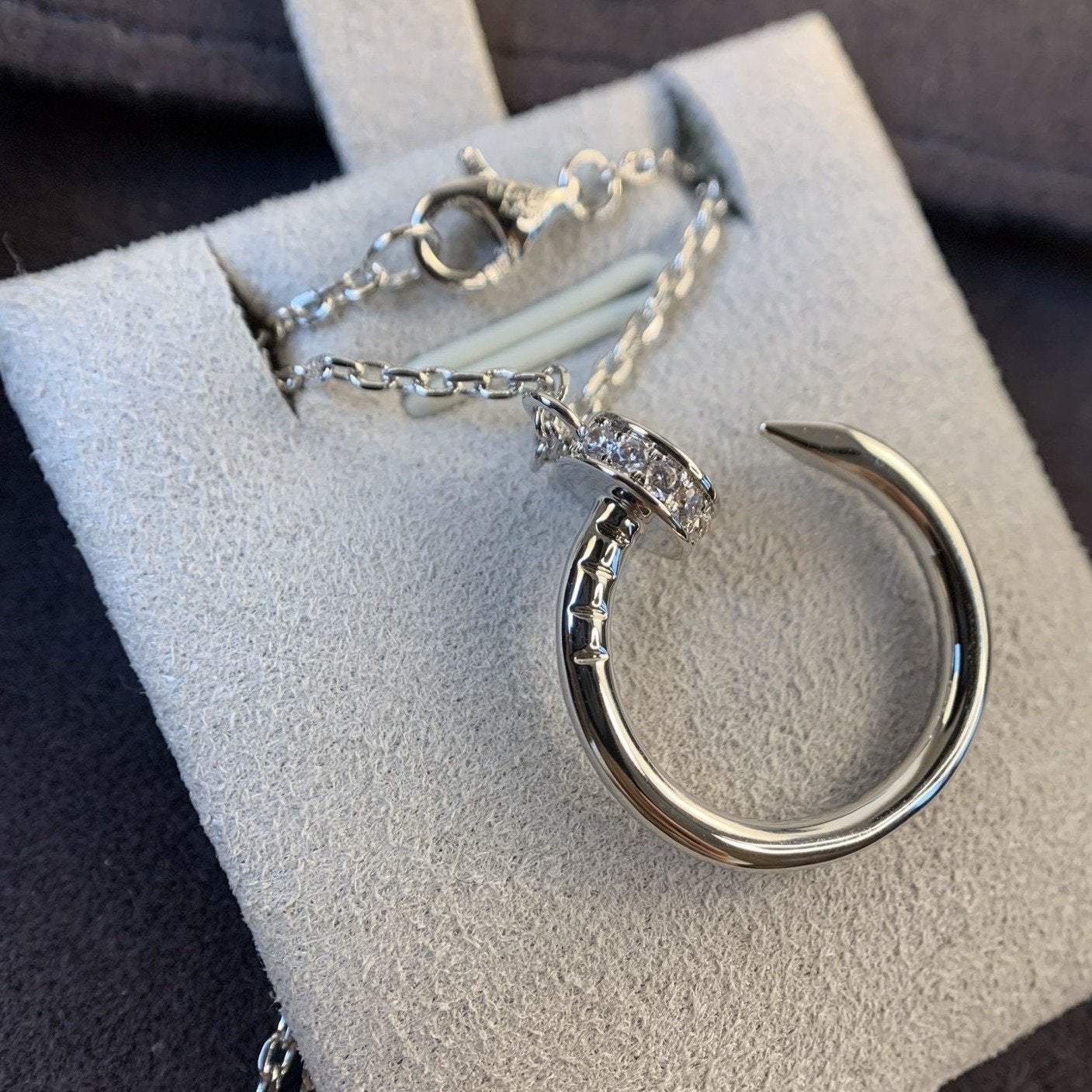 [BLAUE TRÄNEN]JUSTE HALSKETTE SILBER DIAMANTEN 