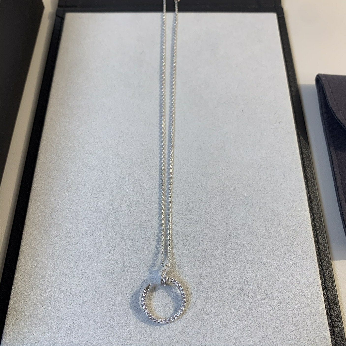 [BLAUE TRÄNEN]JUSTE HALSKETTE SILBER DIAMANTEN 