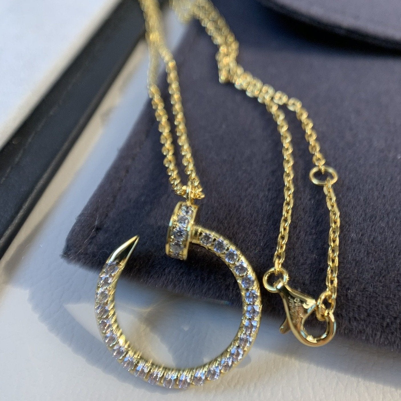 [BLAUE TRÄNEN]JUSTE HALSKETTE GOLD DIAMANTEN 