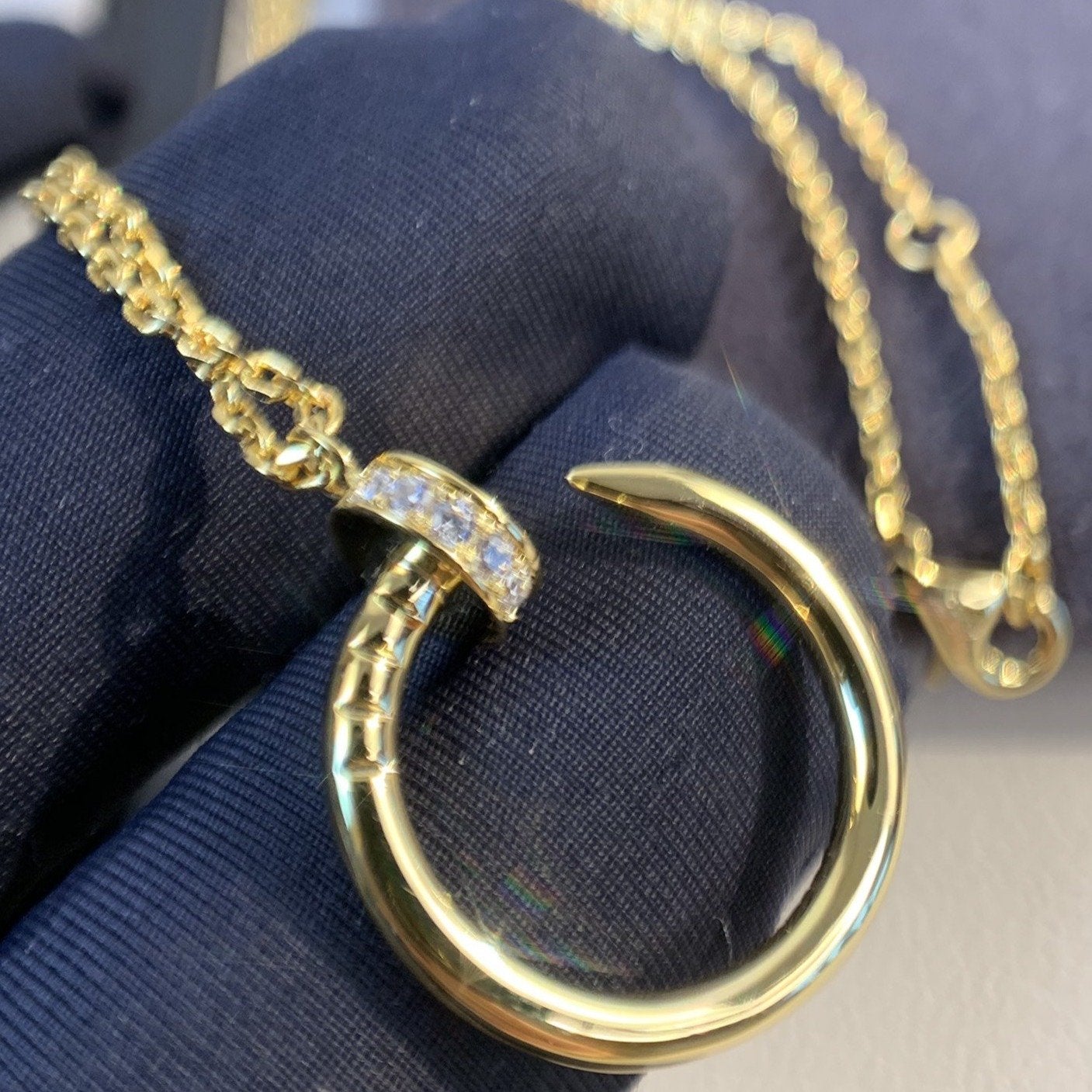[BLAUE TRÄNEN]JUSTE HALSKETTE GOLD DIAMANTEN 
