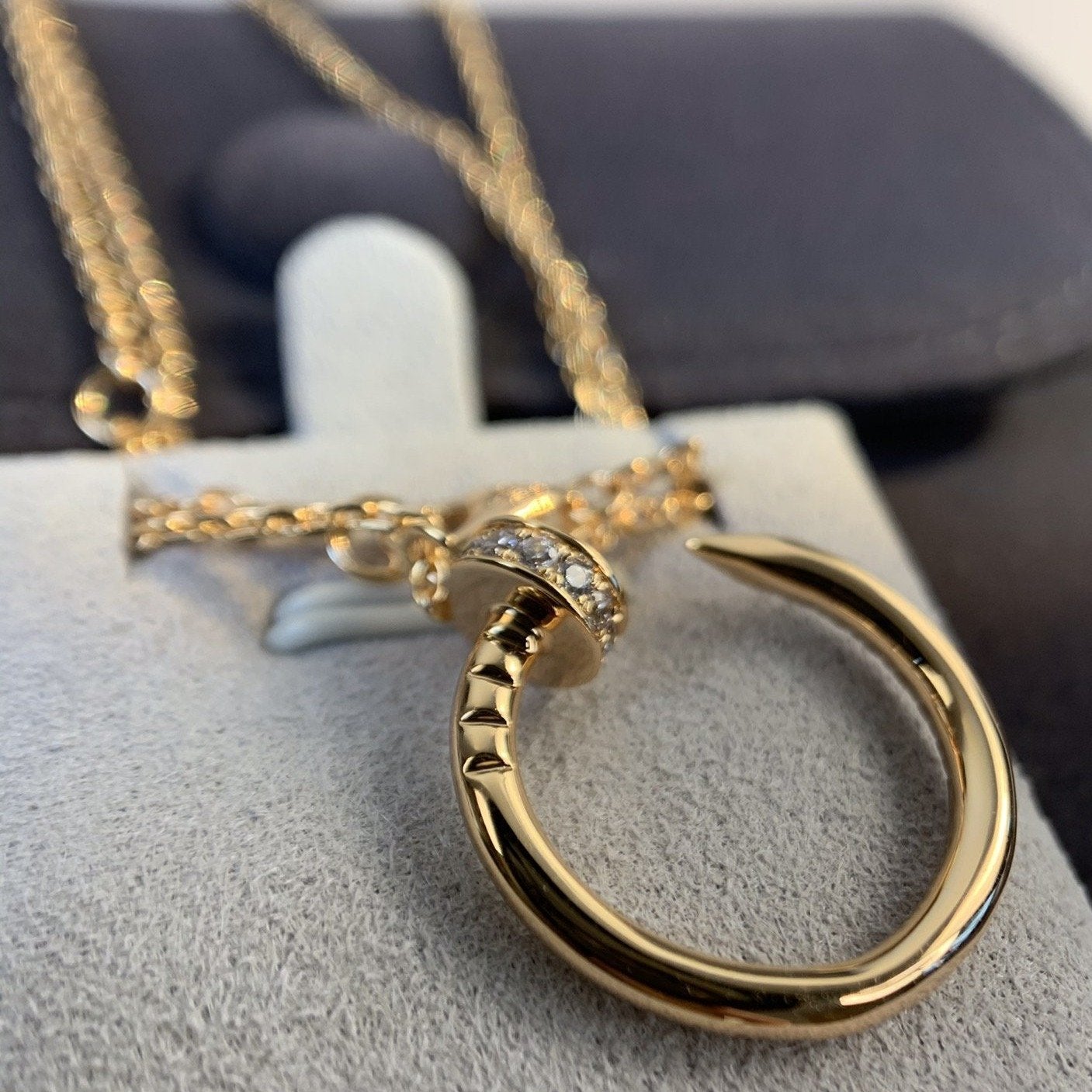 [BLAUE TRÄNEN]JUSTE HALSKETTE ROTGOLD DIAMANTEN 