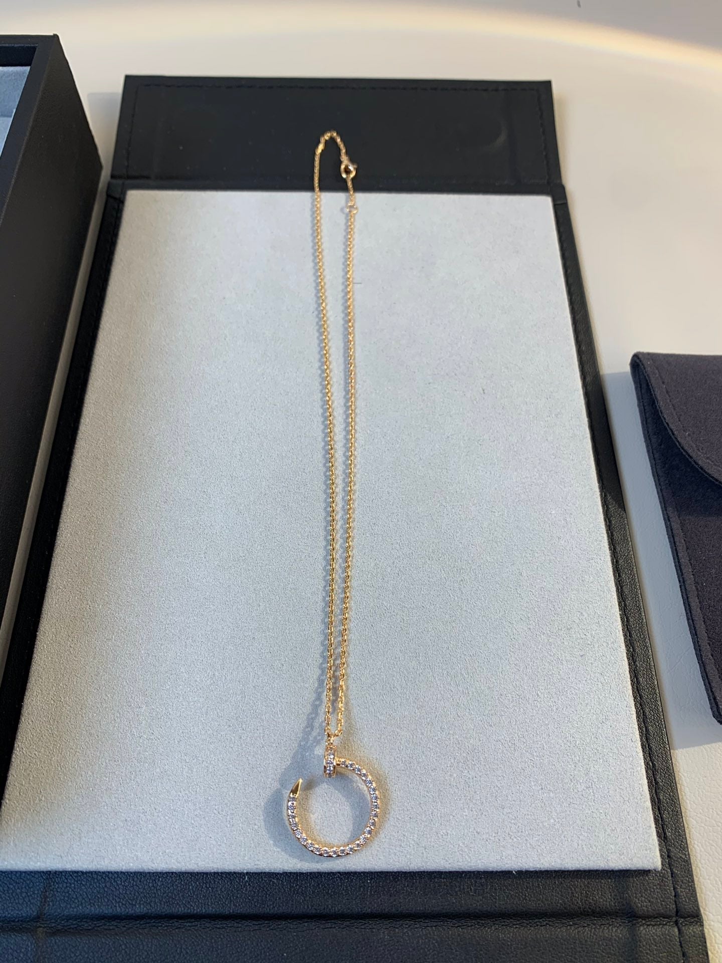 [BLAUE TRÄNEN]JUSTE HALSKETTE ROTGOLD DIAMANTEN 