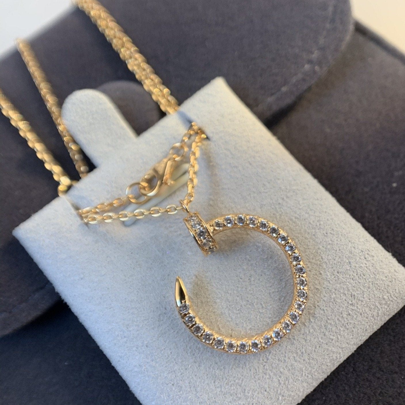 [BLAUE TRÄNEN]JUSTE HALSKETTE ROTGOLD DIAMANTEN 
