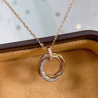 [BLAUE TRÄNEN]TRINITY HALSKETTE SILBER GOLD ROTGOLD DIAMANTEN 