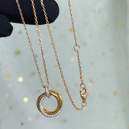 [BLAUE TRÄNEN]TRINITY HALSKETTE SILBER GOLD ROTGOLD DIAMANTEN 