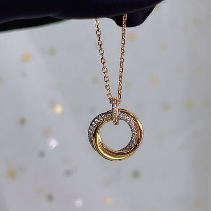 [BLAUE TRÄNEN]TRINITY HALSKETTE SILBER GOLD ROTGOLD DIAMANTEN 