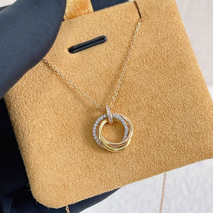 [BLAUE TRÄNEN]TRINITY HALSKETTE SILBER GOLD ROTGOLD DIAMANTEN 