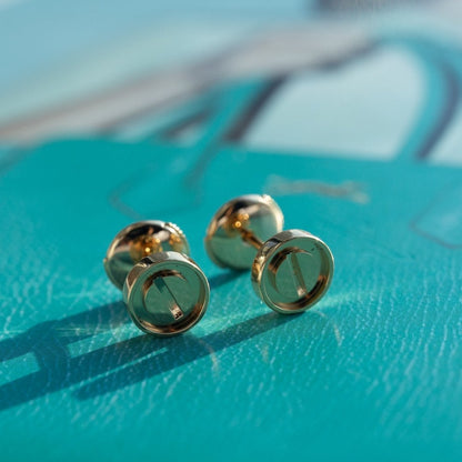 [BLAUE TRÄNEN]LIEBE OHRRINGE ROTGOLD 10MM