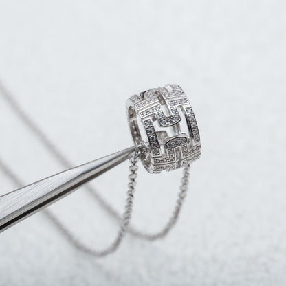 [BLAUE TRÄNEN]PARENTESI HALSKETTE SILBER DIAMANT