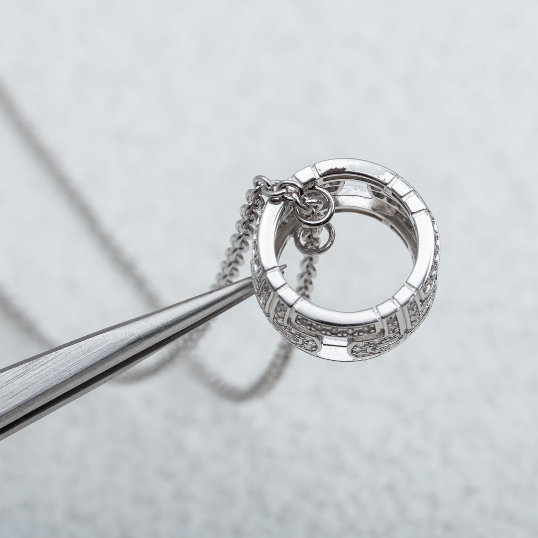 [BLAUE TRÄNEN]PARENTESI HALSKETTE SILBER DIAMANT