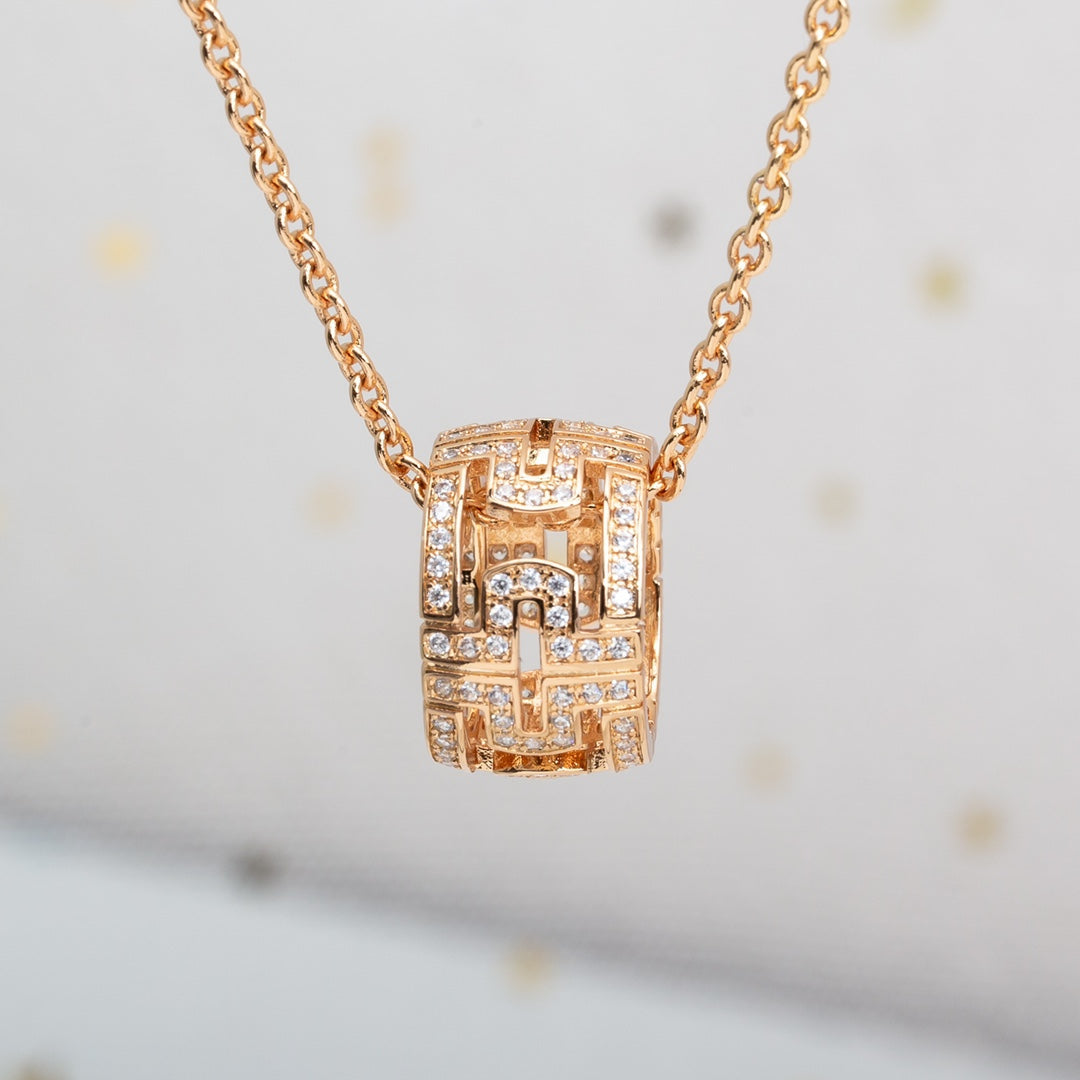 [BLAUE TRÄNEN]PARENTESI HALSKETTE ROTGOLD DIAMANT