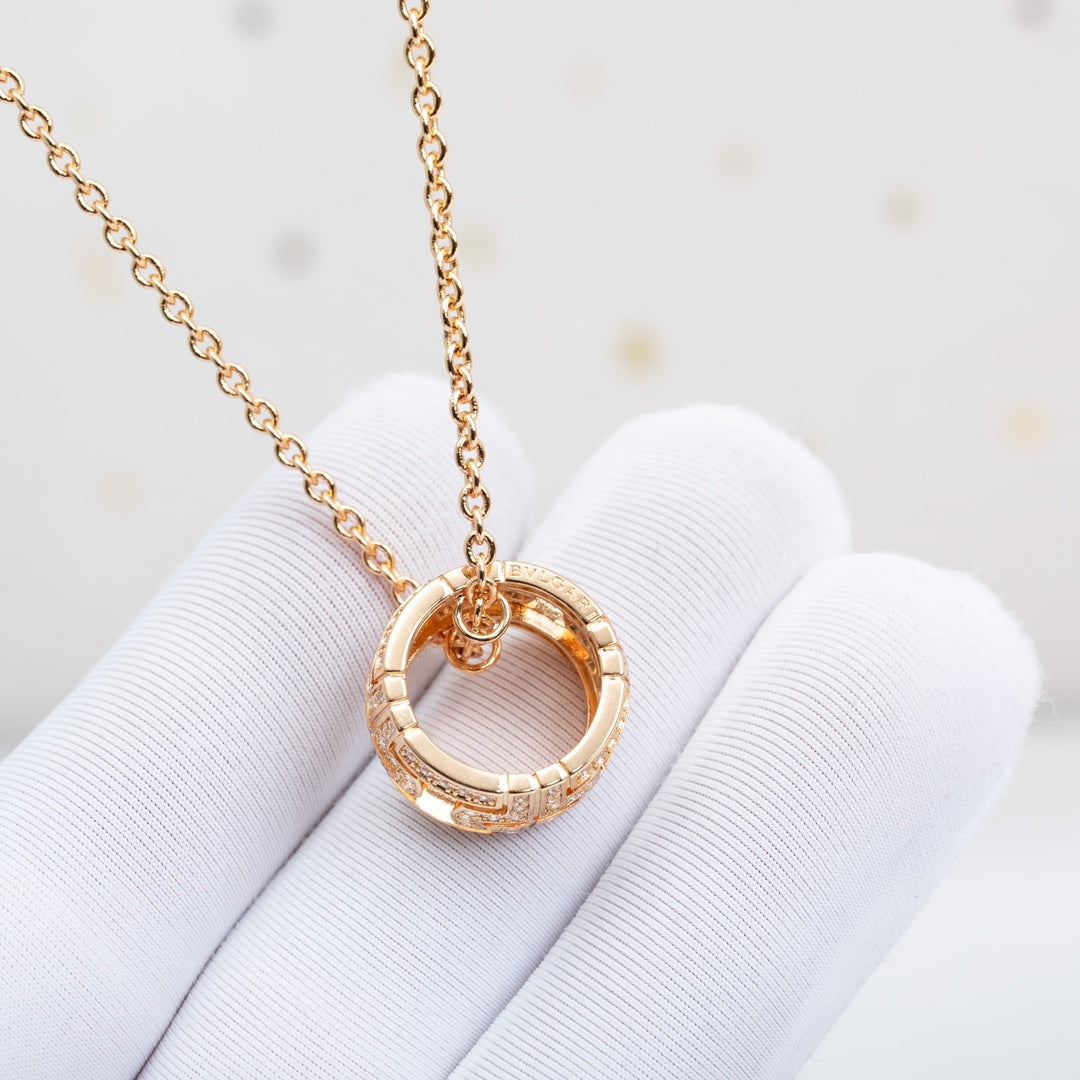 [BLAUE TRÄNEN]PARENTESI HALSKETTE ROTGOLD DIAMANT