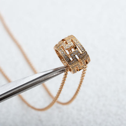 [BLAUE TRÄNEN]PARENTESI HALSKETTE ROTGOLD DIAMANT