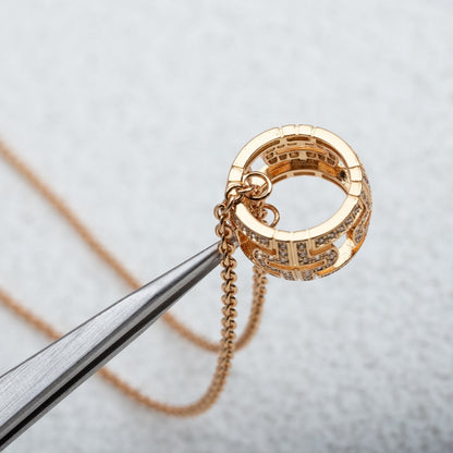 [BLAUE TRÄNEN]PARENTESI HALSKETTE ROTGOLD DIAMANT