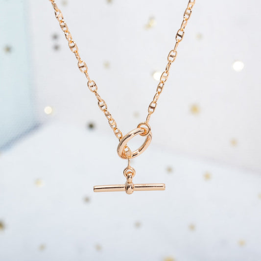 [BLAUE TRÄNEN]ECHAPPEE HALSKETTE ROSA GOLD