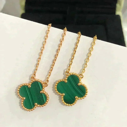 [BLAUE TRÄNEN]CLOVER 15MM MALACHIT EINZELNE BLUMENKETTE