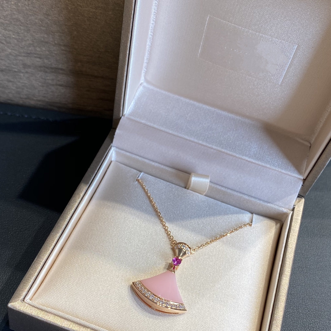 [BLAUE TRÄNEN]TRAUM HALSKETTE ROSA OPAL